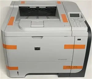 HP LaserJet P3015DN Printer CE528A completely refurbished with genuine parts and rollers by our authorized technicians.